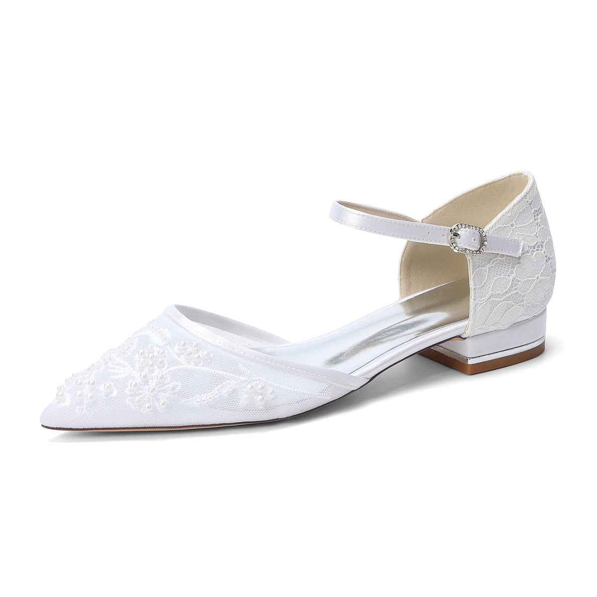 Mirelle Flat White front view shoes