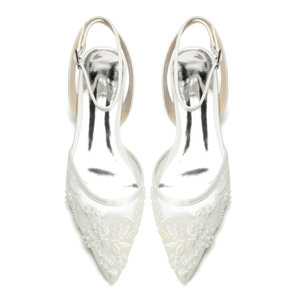 Elara Flat Ivory detail view shoes