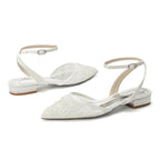 Elara Flat Ivory detail view 2 shoes