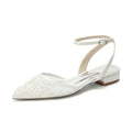 Elara Flat Ivory front view shoes