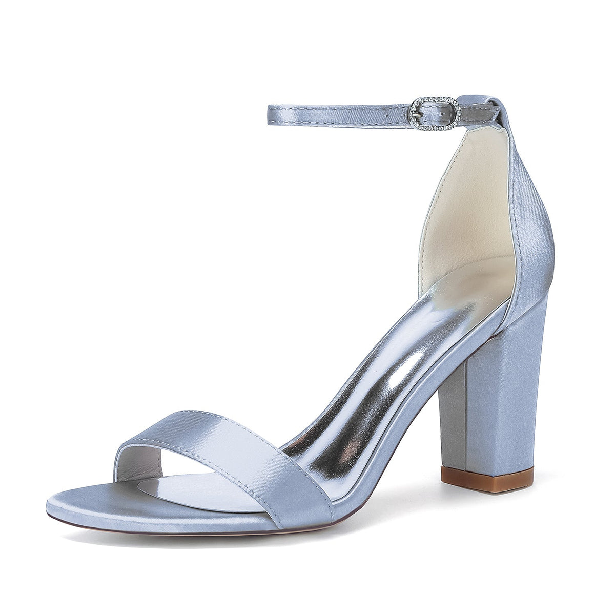 Celeste Heel Silver front view heels