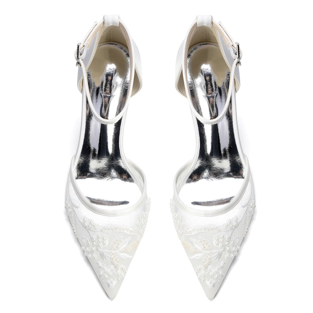 Vienne Stiletto Ivory side view heels