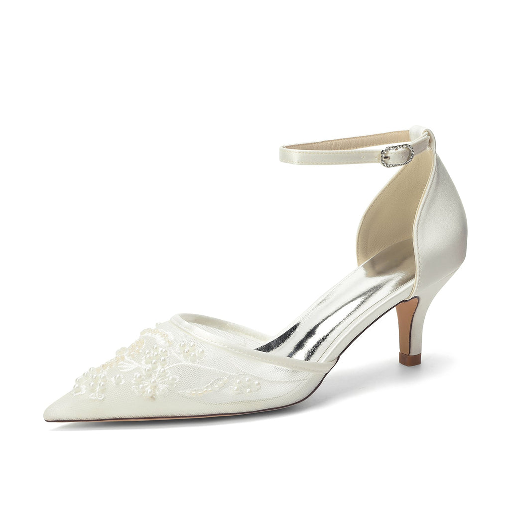 Vienne Stiletto Ivory front view heels