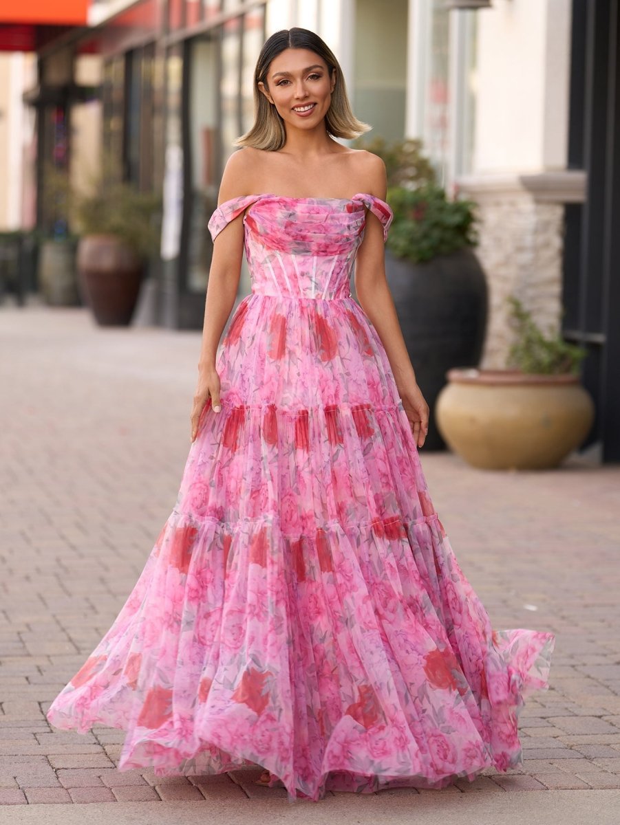 Lorelei Skye Rose Pink front view prom dress