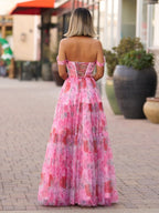 Lorelei Skye Rose Pink back view prom dress