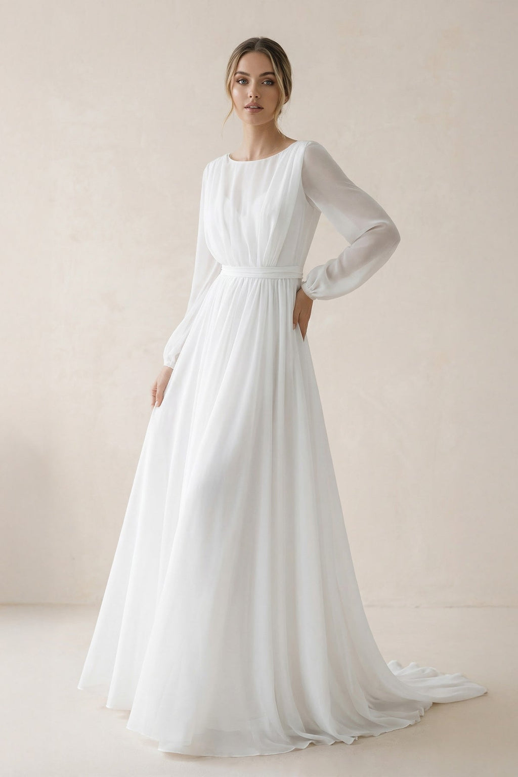 Clarisse Maris Diamond White front view wedding dress