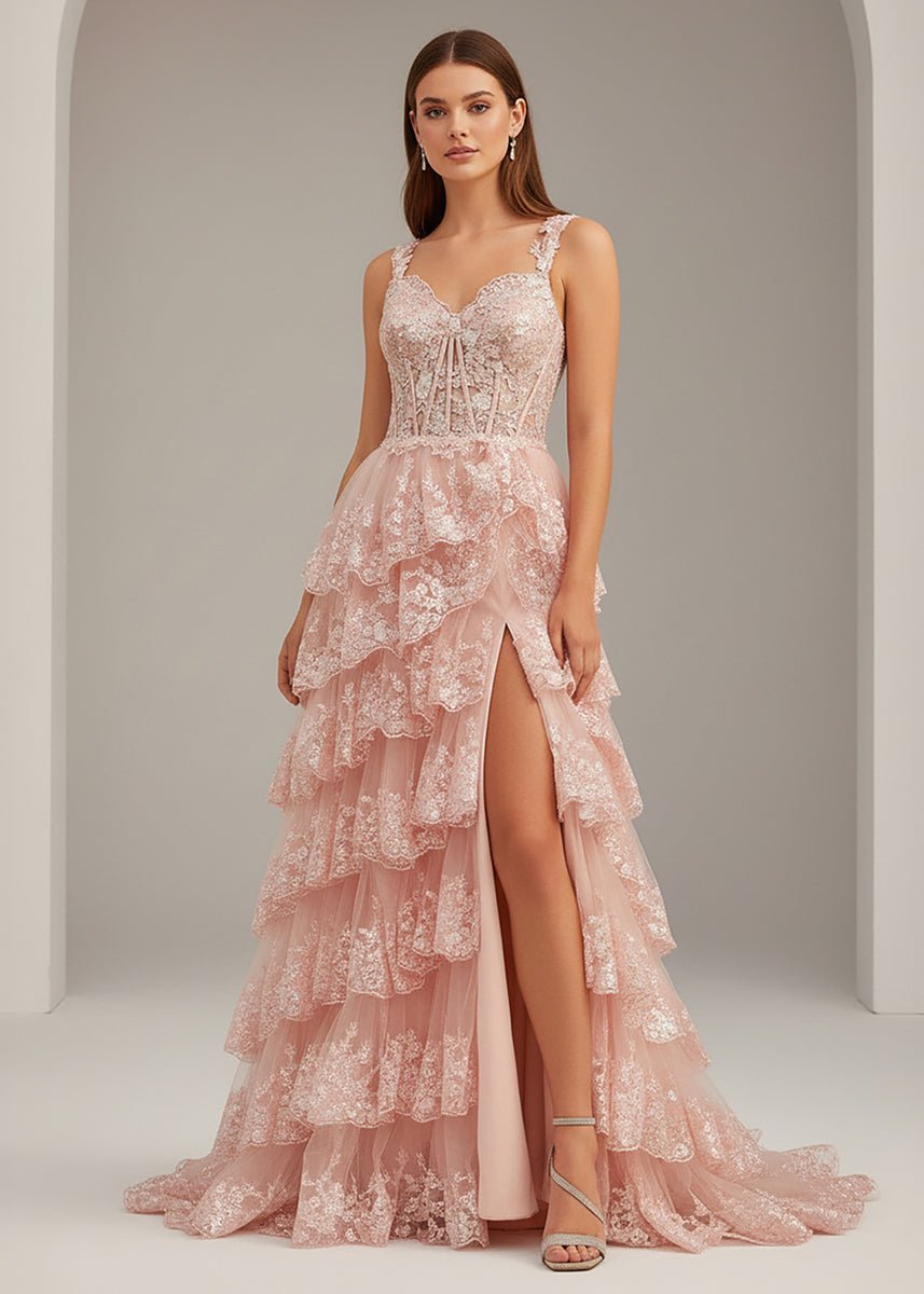 Danica Fern Red front view prom dress