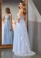 A Line One Shoulder Black Long Formal Prom Gown with Appliques