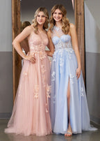 A Line One Shoulder Black Long Formal Prom Gown with Appliques