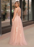 A Line One Shoulder Black Long Formal Prom Gown with Appliques