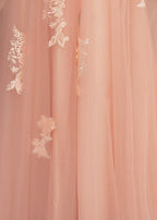 A Line One Shoulder Black Long Formal Prom Gown with Appliques