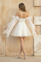 Diamond White A-Line Wedding Dress with Strapless Neckline and Floor Length