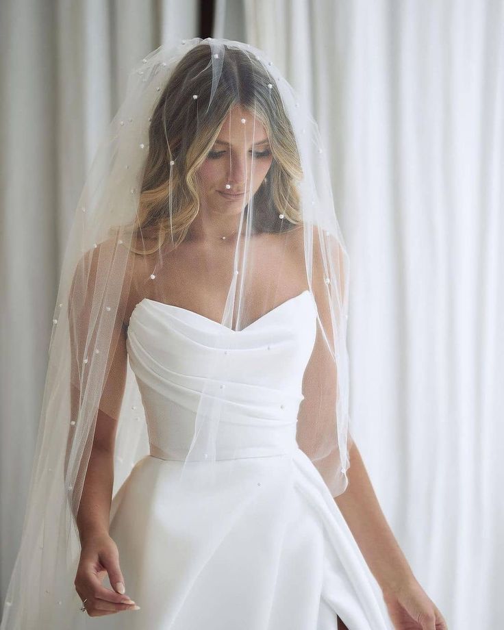Diamond White Satin A-Line Wedding Dress with Strapless Neckline and Slit