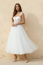 Aurelia Pearl Diamond White front view wedding dress