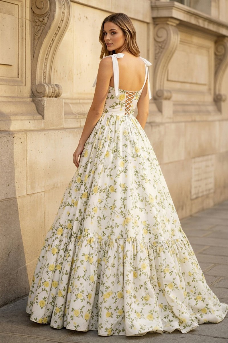 Georgina Skye Hunter Green back view prom dress