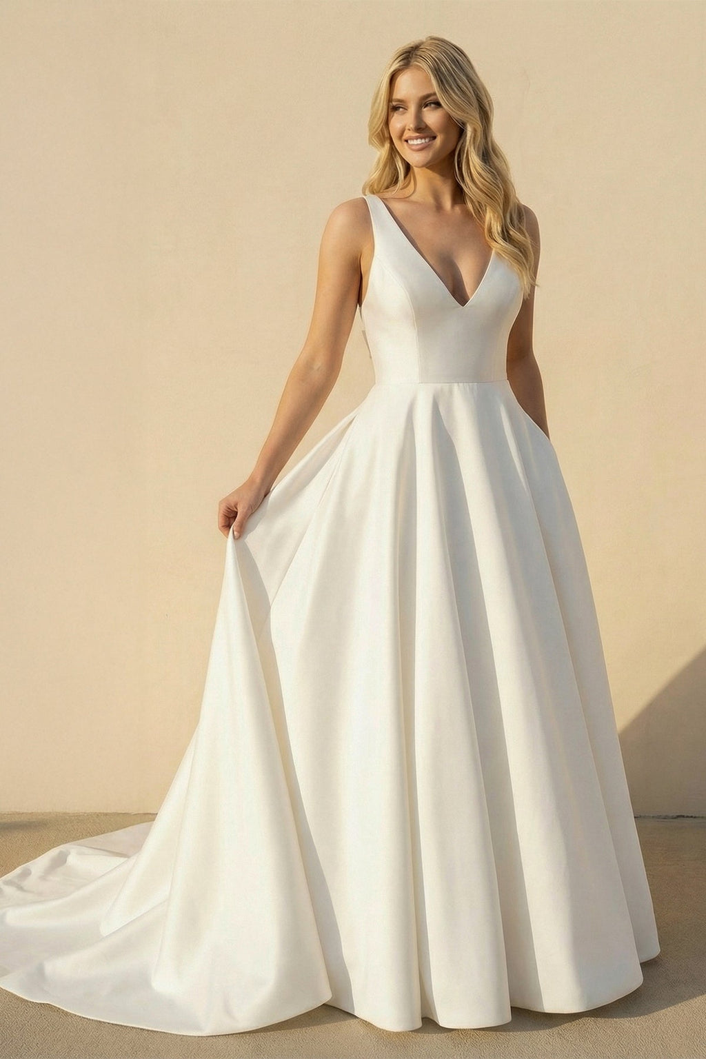 Bellamy Pearl Diamond White front view wedding dress