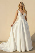 Bellamy Pearl Diamond White front view wedding dress
