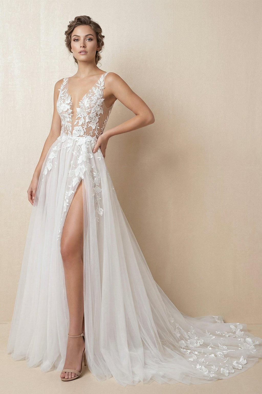 Estelle Diamond White front view wedding dress