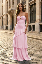Kalista pink front view prom dress