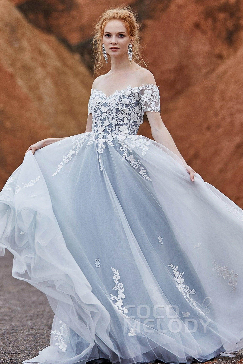 Elegant A Line Sweep Brush Train Tulle Gothic Wedding Dress Wedding Dress
