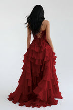 Portia Mae Burgundy detail 1 prom dress