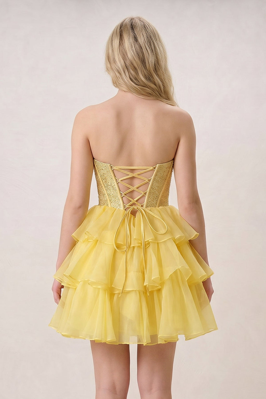 Black Strapless A Line Chiffon Beaded Mini Homecoming Dresses With Ruffles