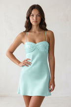Avenna Aqua side view homecoming dress