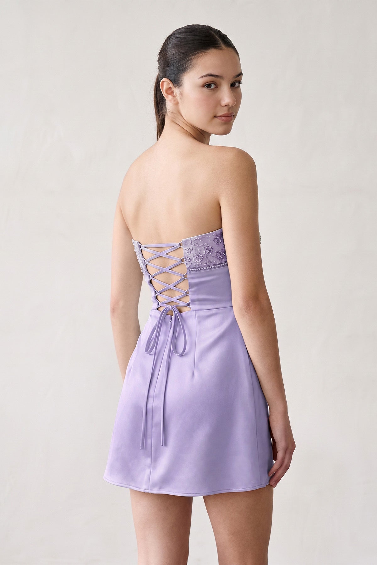 Aqua Strapless Appliqued Satin Sheath Homecoming Dress