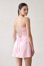 Aqua Strapless Appliqued Satin Sheath Homecoming Dress