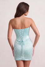 Yellow Sweetheart Sheath Satin Corset Homecoming Dress With Pearl