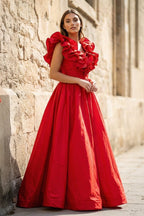 Kallista Red front view prom dress