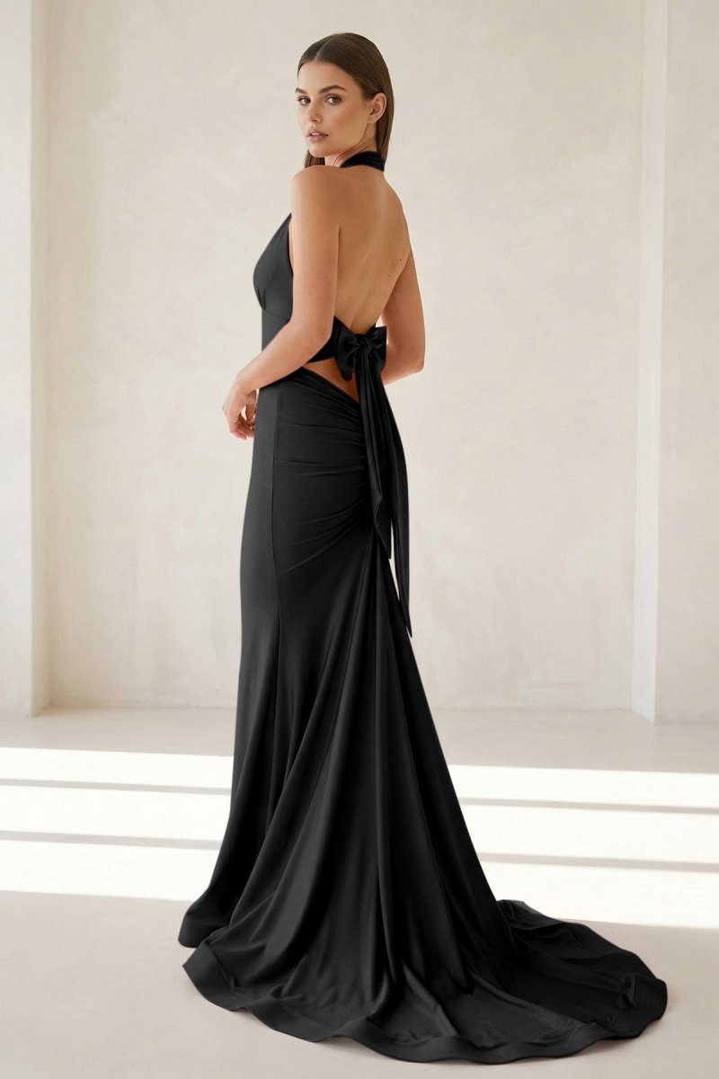 Petronella Rue Black back view prom dress