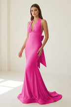 Petronella Rue Fuchsia back view prom dress
