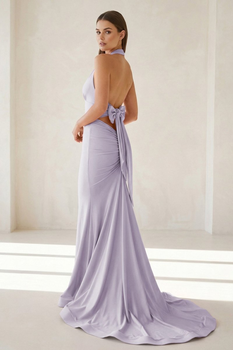 Petronella Rue Lavender back view prom dress