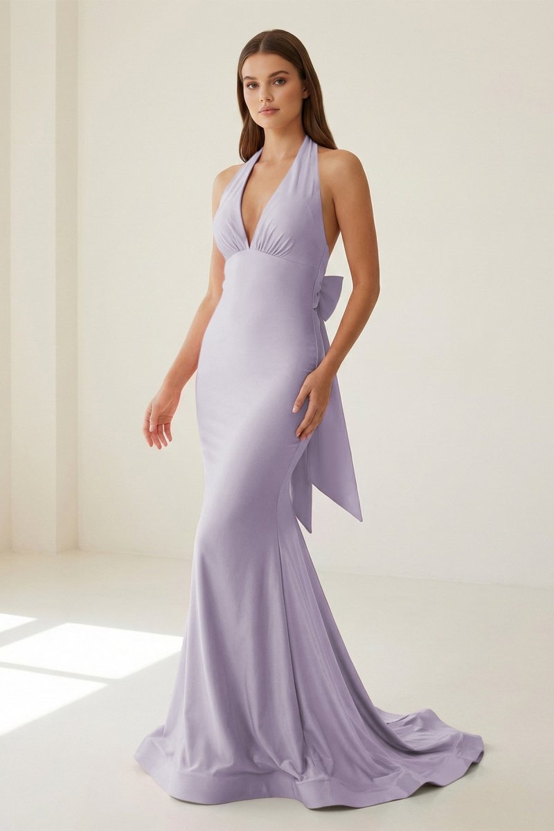 Petronella Rue Lavender side view prom dress