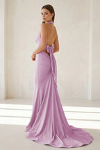 Petronella Rue Lilac side view prom dress