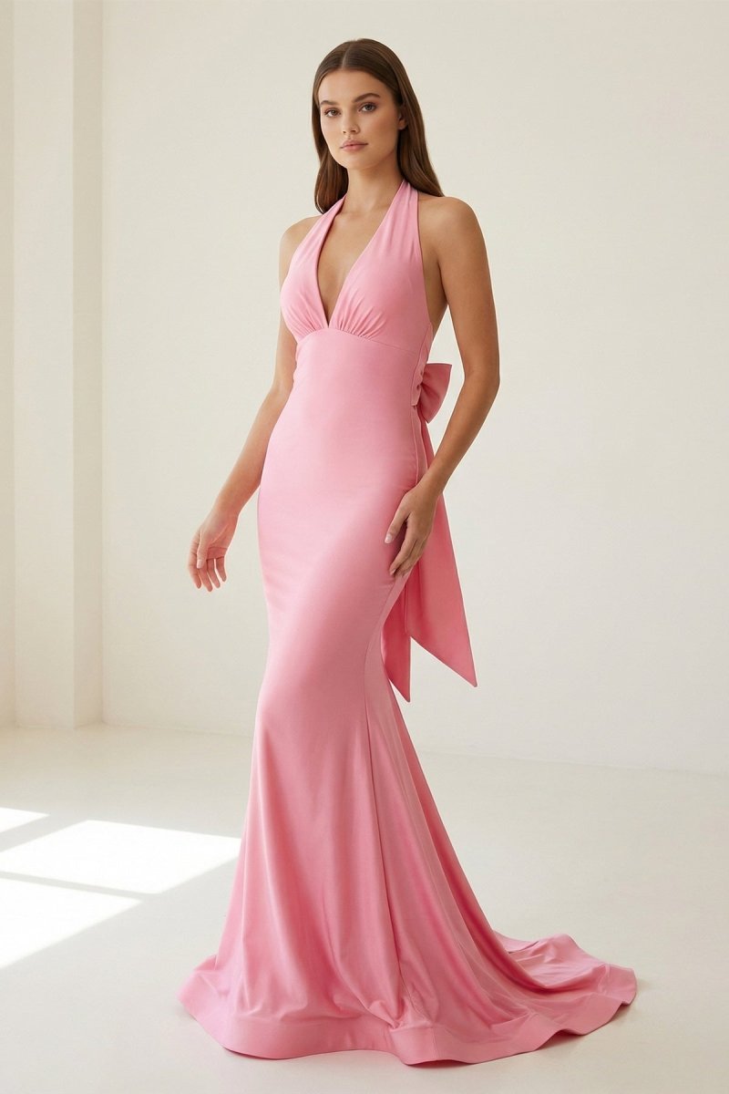 Petronella Rue Rose Pink side view prom dress