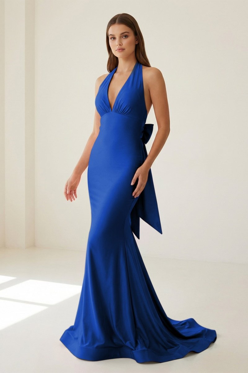 Petronella Rue Royal Blue side view prom dress