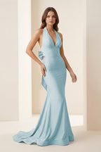 Petronella Rue Sky Blue side view prom dress
