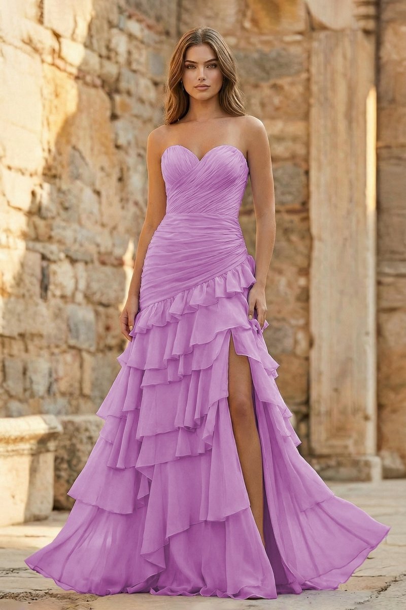 Aurelia June Lilac front view prom dress
