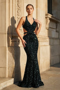 Zuleika Hunter Green front view prom dress