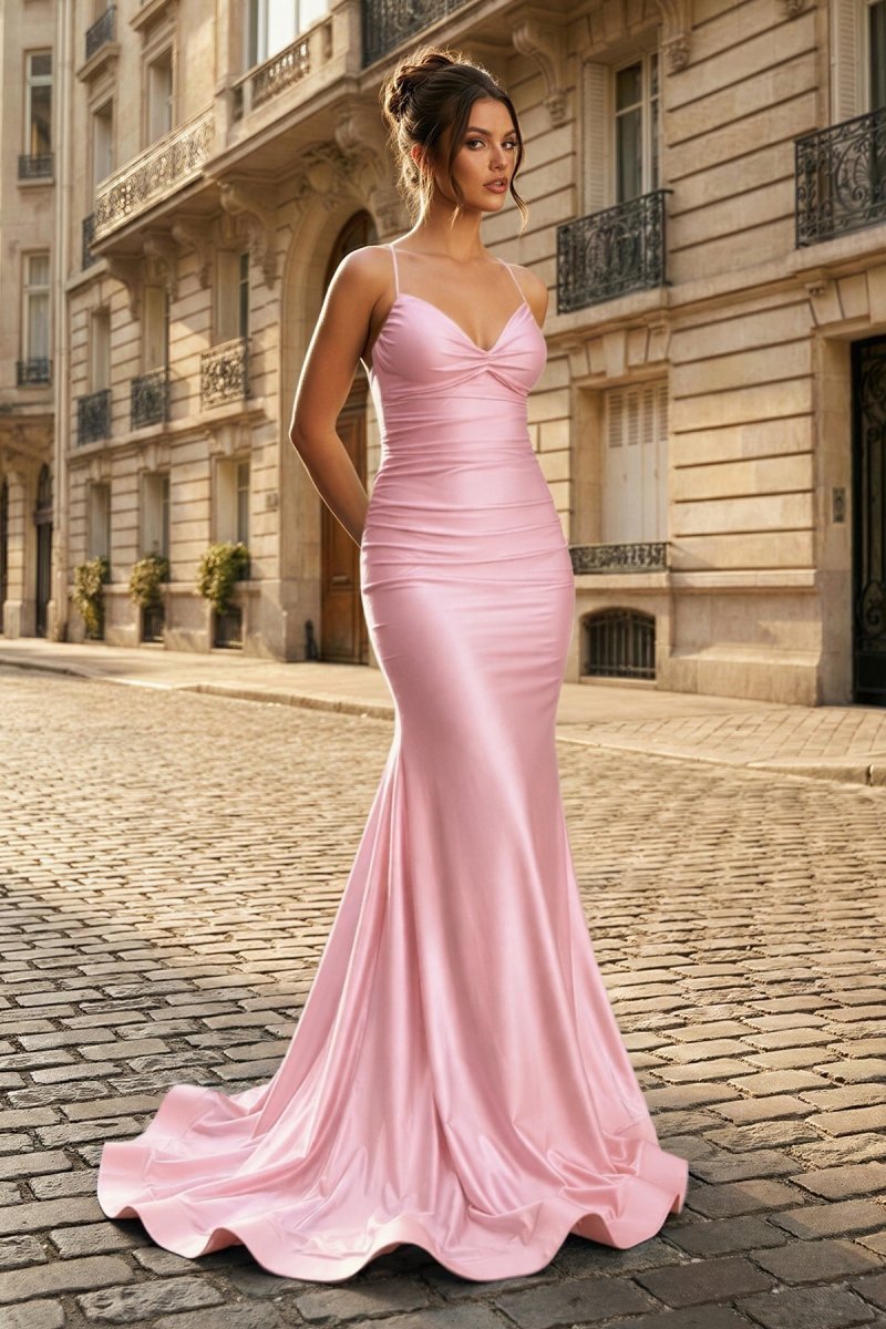 Verity Maren Rose Pink front view prom dress