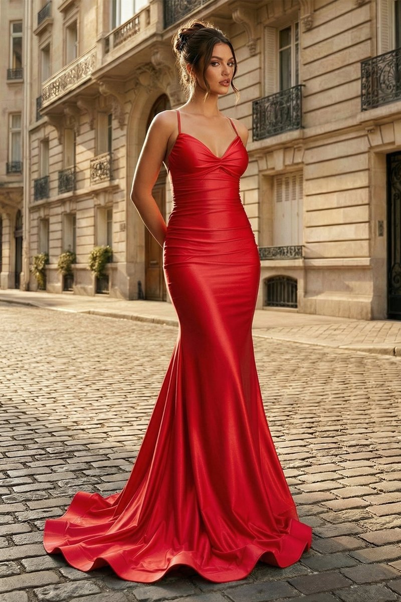 Verity Maren Red front view prom dress