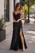 Clarimond black front view prom dress