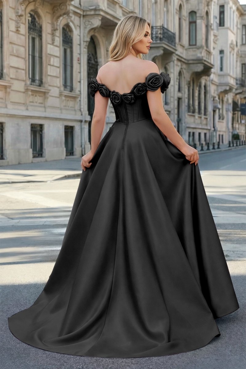 Xylia Noor Black back view prom dress