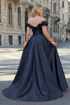 Xylia Noor Navy Blue back view prom dress