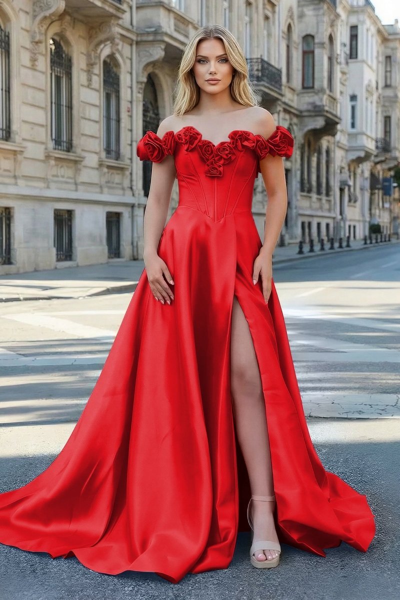 Xylia Noor Red front view prom dress