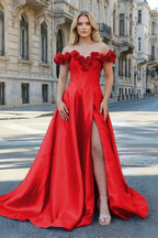 Xylia Noor Red front view prom dress