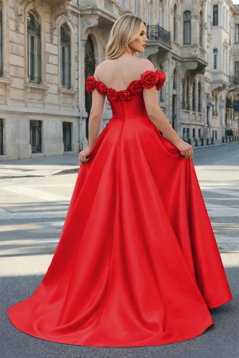 Xylia Noor Red back view prom dress