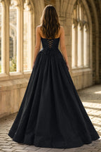 Fiora Camille Black back view prom dress